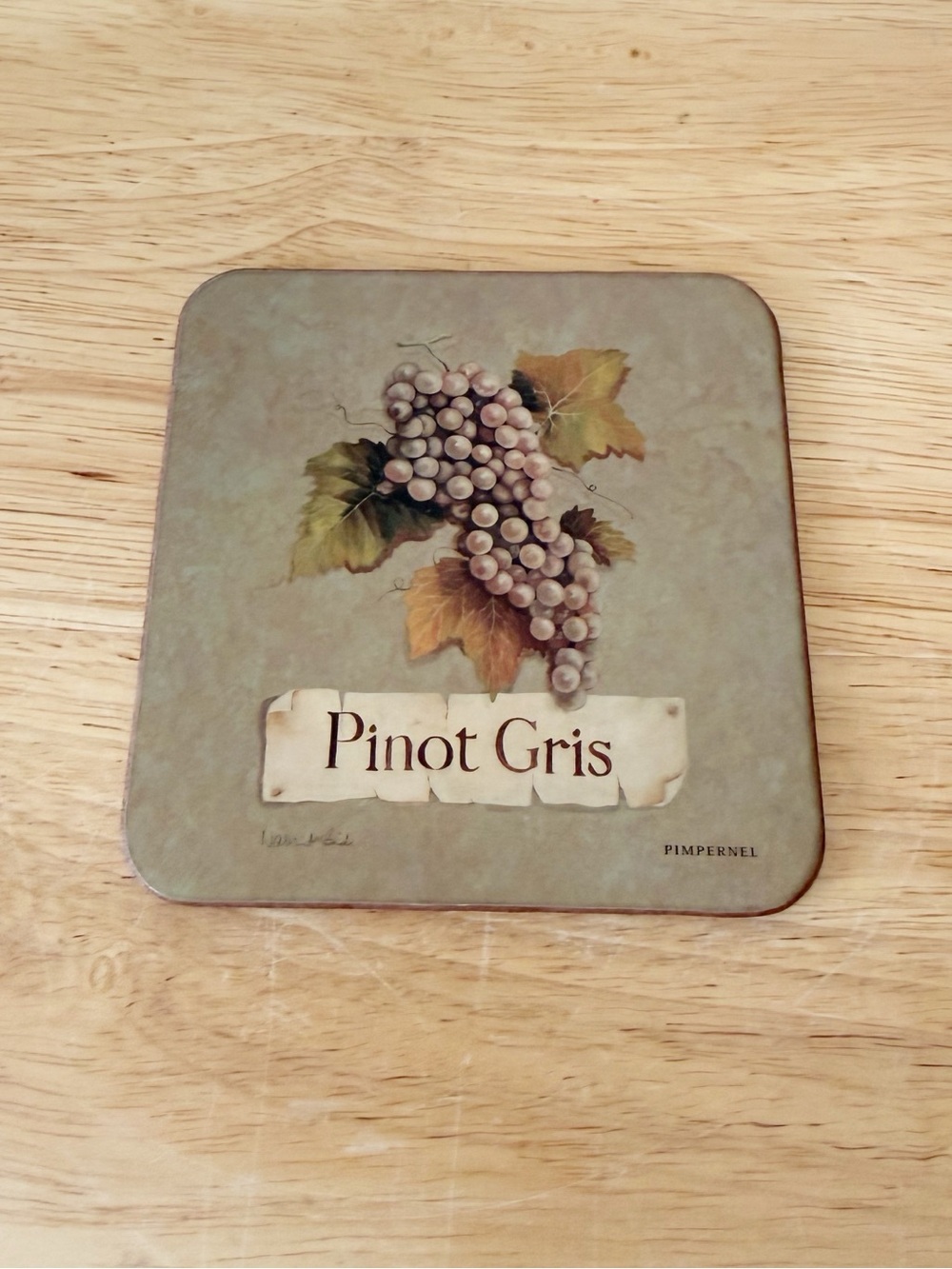 Pimpernel England Vineyard Grapes Cork Coasters Set of 6 Wine Country Barware - Picture 8 of 13